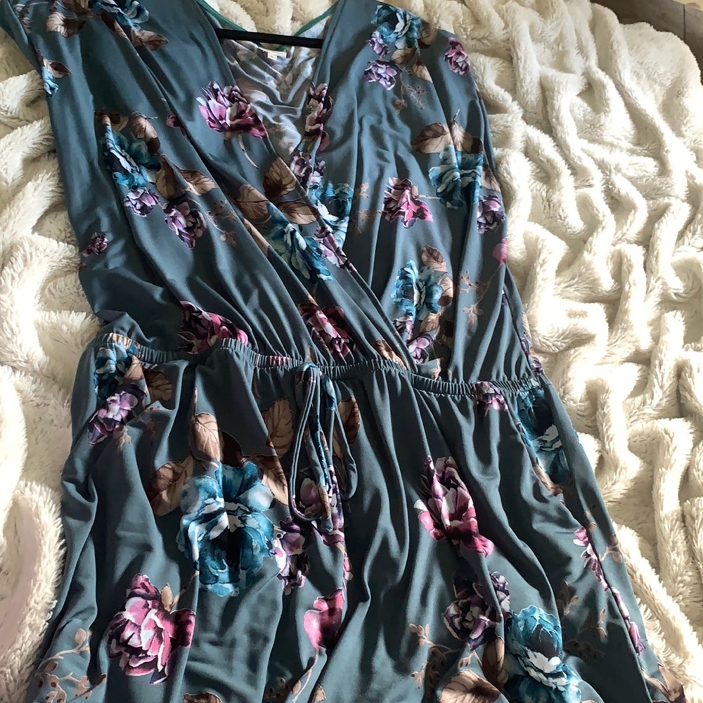 Calming Blue Floral Rompee